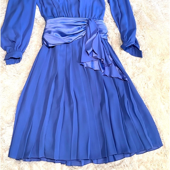 Satin & Chiffon by Richard Warren’s Classic Cocktail Dress with Tiered Sash - Picture 5 of 7